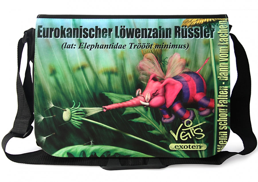 Tasche Schultertasche Laptoptasche mit Exoten-Motiv "Eurokanischer Löwenzahn Rüssler", Veit`S Gute Laune Taschen
