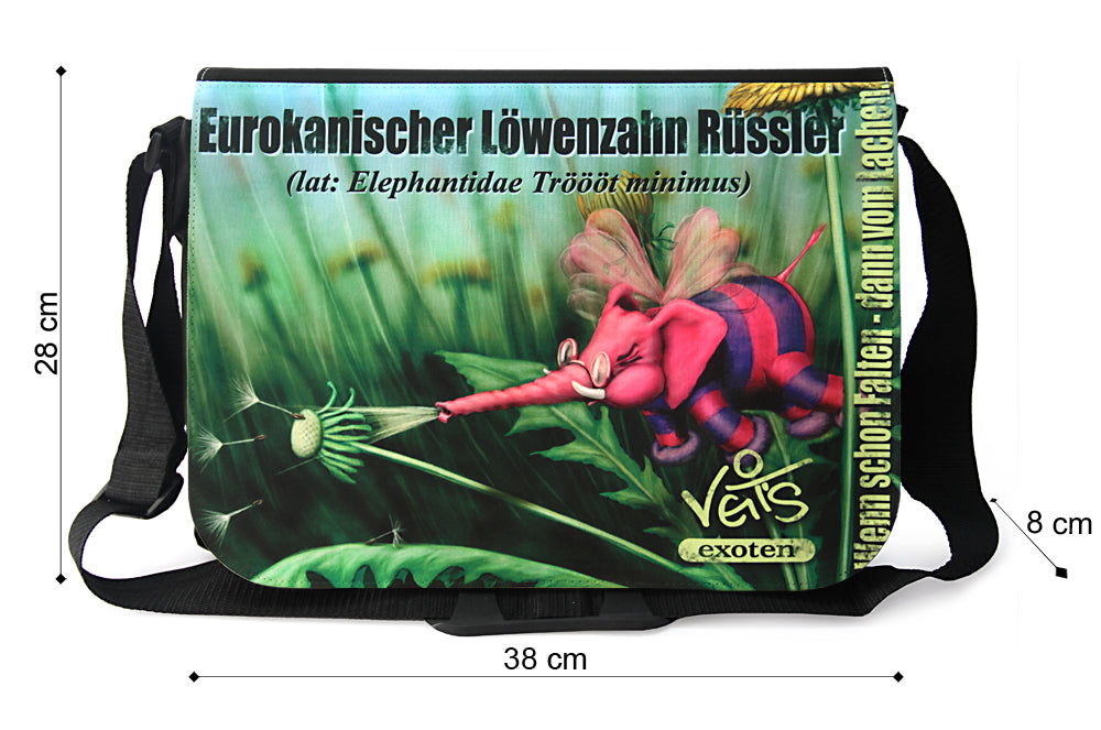 Tasche Schultertasche Laptoptasche mit Exoten-Motiv "Eurokanischer Löwenzahn Rüssler", Veit`S Gute Laune Taschen