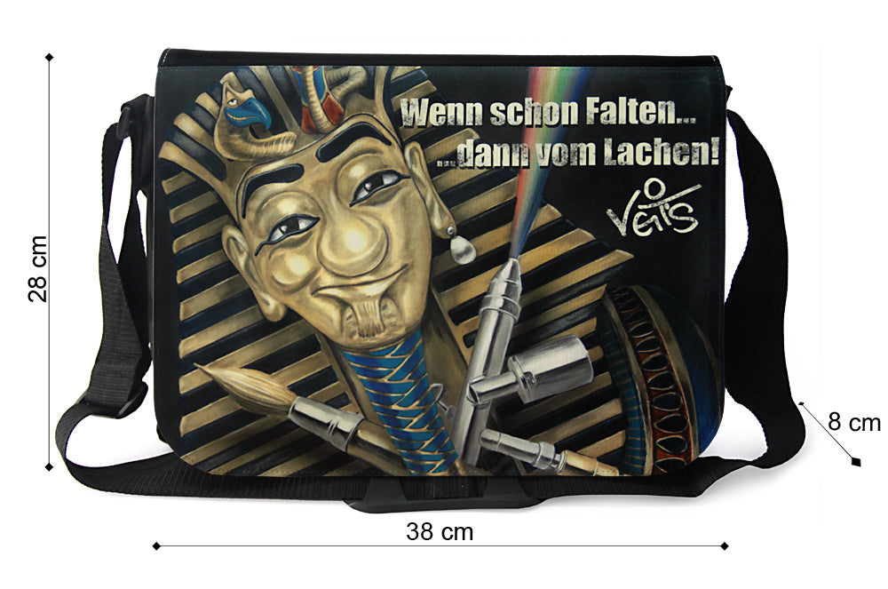 Veit`S Gute Laune Tasche, Schultertasche, Laptoptasche mit Motiv "Tutveit Amun"