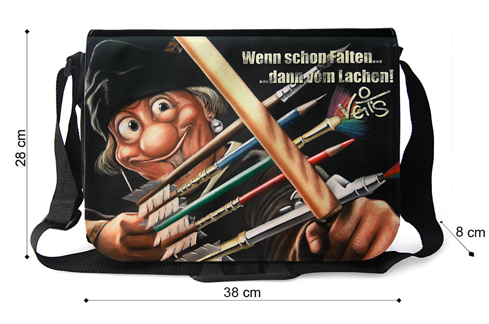Taschen, Schultertaschen, Laptoptaschen mit Motiv "Robin Veit - Held in Strumpfhosen", Veit`S Gute Laune Taschen