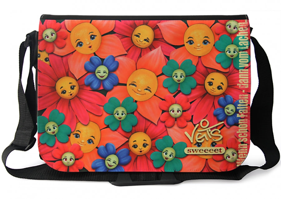 Tasche Laptoptasche Schultertasche mit Motiv "Blumen 01", Veit`S Gute Laune Taschen