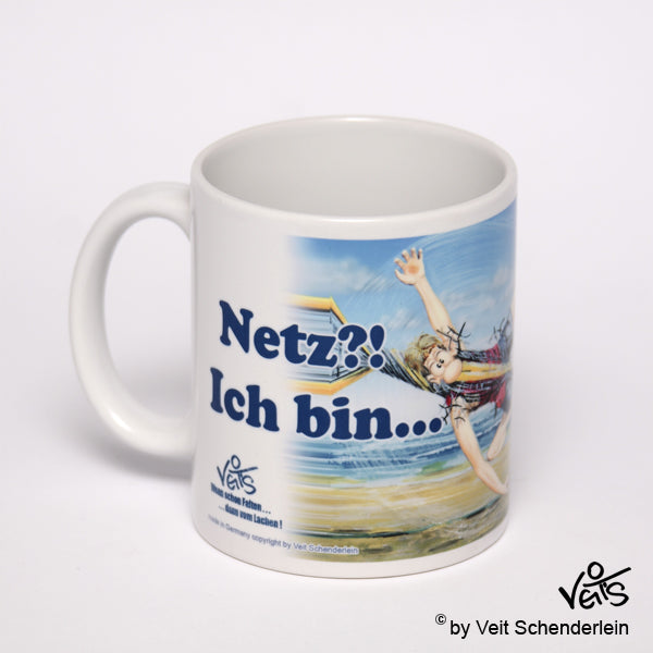 Tassen, Kaffeebecher, Kaffeetassen, Veit`S Gute Laune Tassen, Volleyball Netz