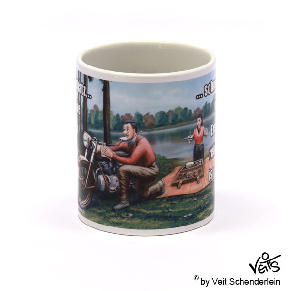 Tassen, Kaffeebecher, Kaffeetassen, Veit`S Gute Laune Tassen, Oldtimer, Motorrad