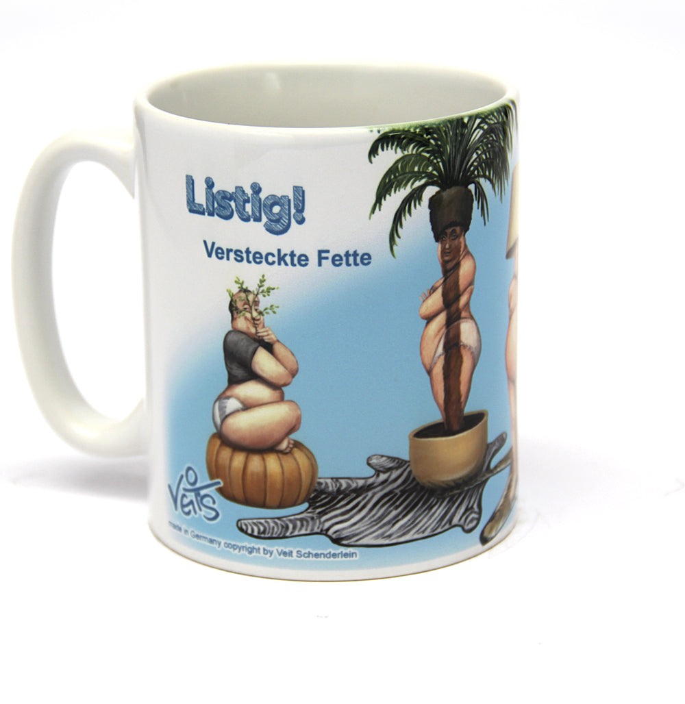 Tassen, Kaffeebecher, Kaffeetassen, Veit`S Gute Laune Tassen "Versteckte Fette"