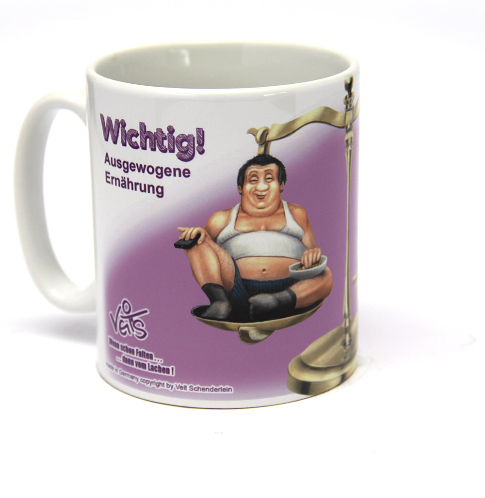 Tassen, Kaffeebecher, Kaffeetassen, Veit`S Gute Laune Tassen "Ausgewogene Ernährung"