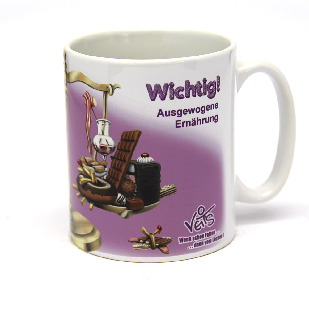 Tassen, Kaffeebecher, Kaffeetassen, Veit`S Gute Laune Tassen "Ausgewogene Ernährung"
