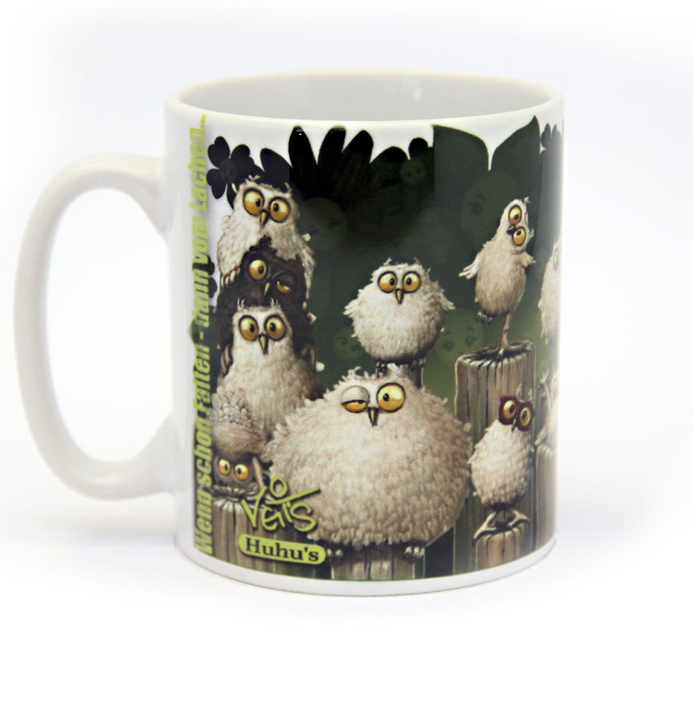 Tassen, Kaffeebecher, Veit`S Gute Laune Tasse "Veit`S Huhu`s", Eulen