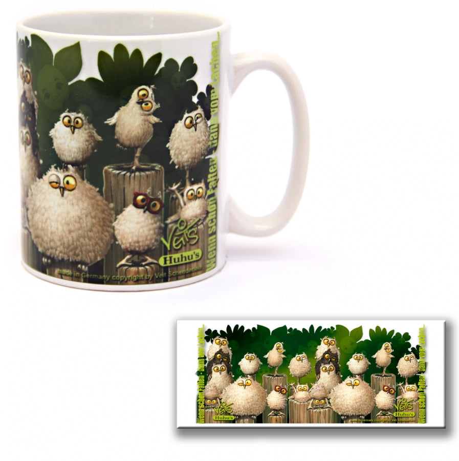 Tassen, Kaffeebecher, Veit`S Gute Laune Tasse "Veit`S Huhu`s", Eulen