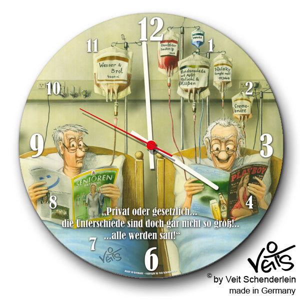 Wanduhr rund, lustige Uhr, Küchenuhr, Veit`S gute Laune Uhr Altenpflege