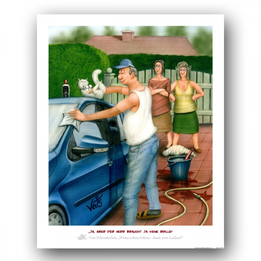 Bild Karikatur Cartoon Männer Auto Optiker