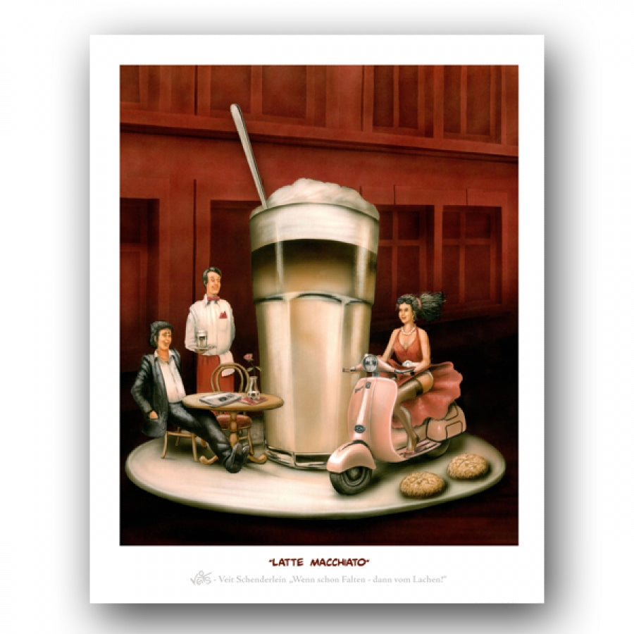 Bild Karikatur Cartoon Küchenbild Küche Café Kaffee
