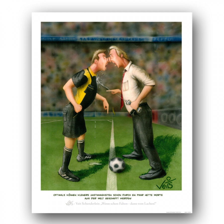 Bild Karikatur Cartoon Fußball Trainer Schiedsrichter