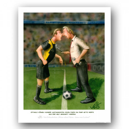 Bild Karikatur Cartoon Fußball Trainer Schiedsrichter