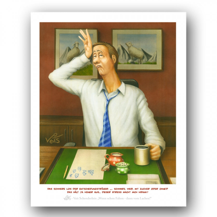 Bild Karikatur Cartoon Chef Büro Arbeit