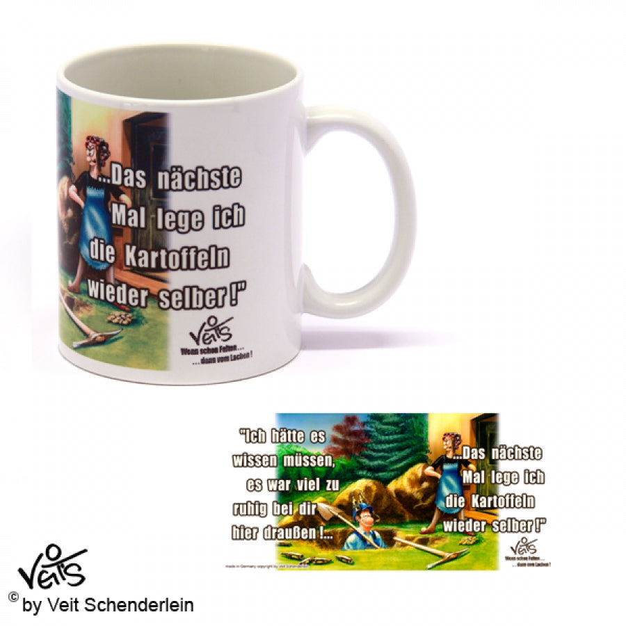 Tassen, Kaffeebecher, Kaffeetassen, Veit`S Gute Laune Tassen, Gartenarbeit, Kartoffeln legen
