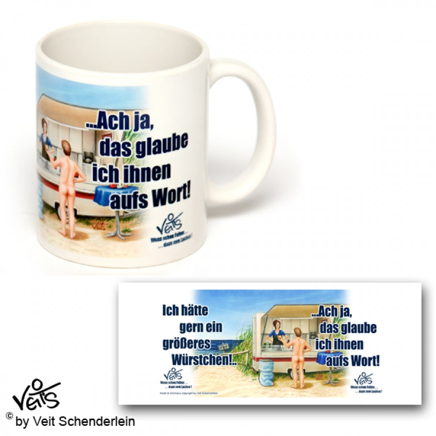 Tassen, Kaffeebecher, Kaffeetassen, Veit`S Gute Laune Tassen, FKK, Urlaub