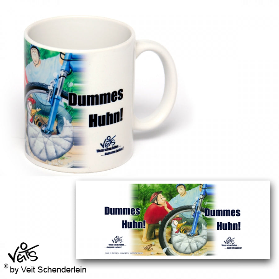 Tassen, Kaffeebecher, Kaffeetassen, Veit`S Gute Laune Tassen, Fahrrad - Dummes Huhn