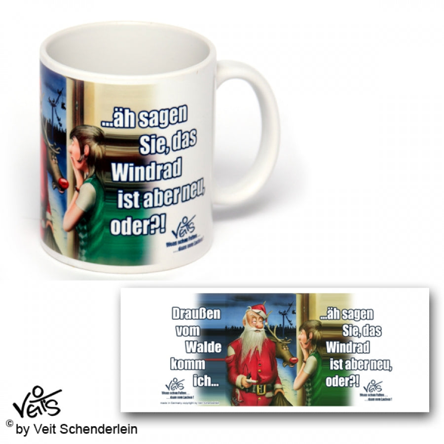 Tassen, Kaffeebecher, Kaffeetassen, Veit`S Gute Laune Tassen, Weihnachten, Windrad