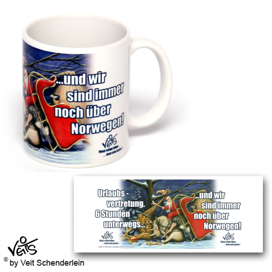 Tassen, Kaffeebecher, Kaffeetassen, Veit`S Gute Laune Tassen,Weihnachten, Weihnachtsmann, Urlaubsvertretung
