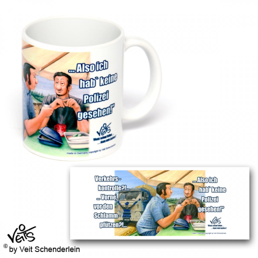 Tassen, Kaffeebecher, Kaffeetassen, Veit`S Gute Laune Tassen, LKW, Verkehrskontrolle