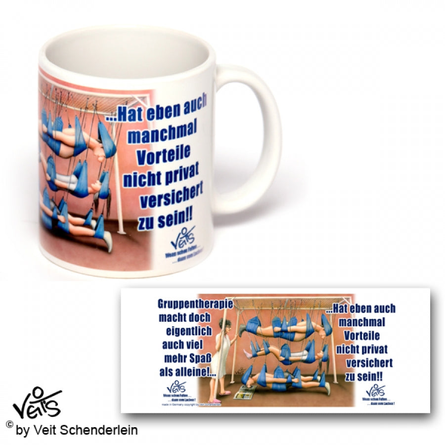 Tassen, Kaffeebecher, Kaffeetassen, Veit`S Gute Laune Tassen, Physiotherapie, Schlingentisch, Physiotherapeut