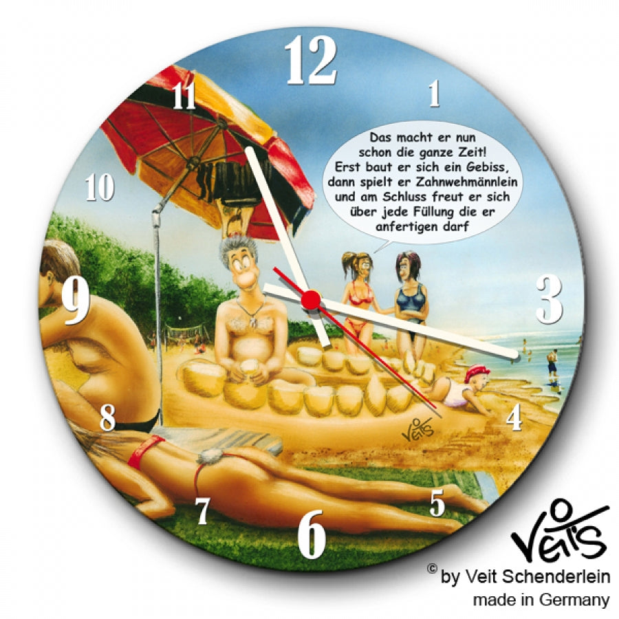 Wanduhr rund, Lustige Uhr, Küchenuhr, Veit`S Gute Laune Uhr Zahnarzt, Zahntechniker