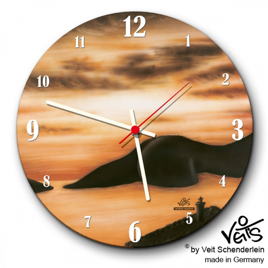 Wanduhr rund, Küchenuhr, Lustige Uhr, Veit`S Gute Laune Uhr "Schöne Aussicht"