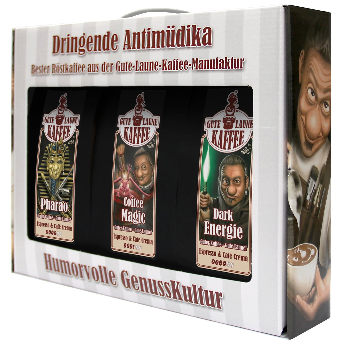 Kaffee Handtasche 3x250g bester Espresso Dringende Antimüdika