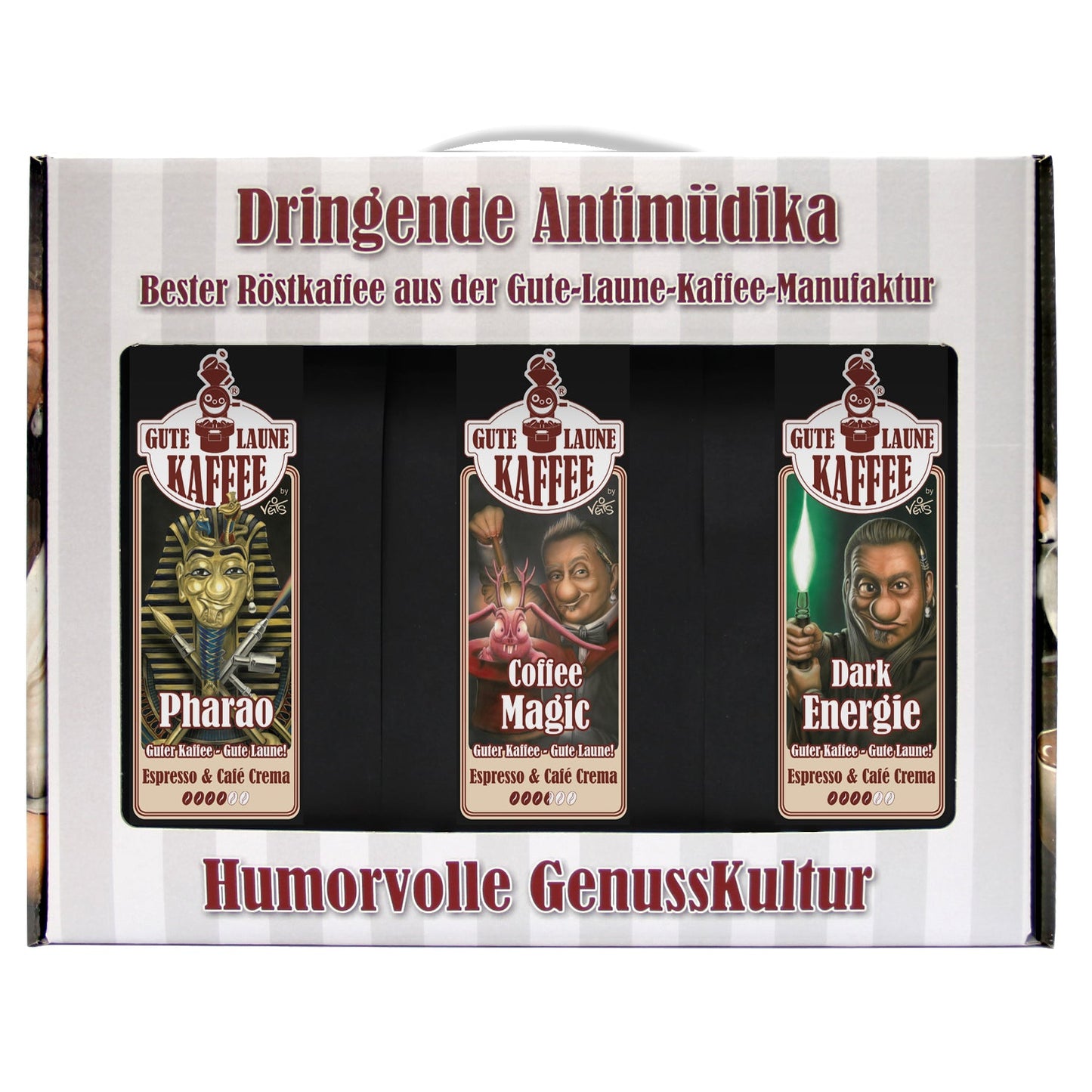 Kaffee Handtasche 3x250g bester Espresso Dringende Antimüdika