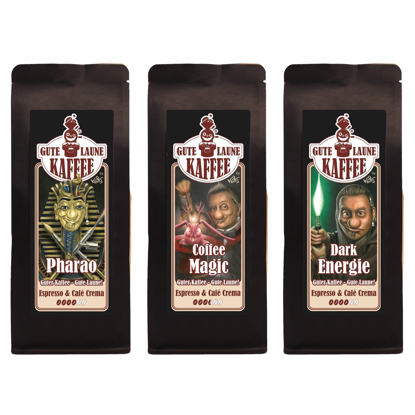 Kaffee Handtasche 3x250g bester Espresso Dringende Antimüdika