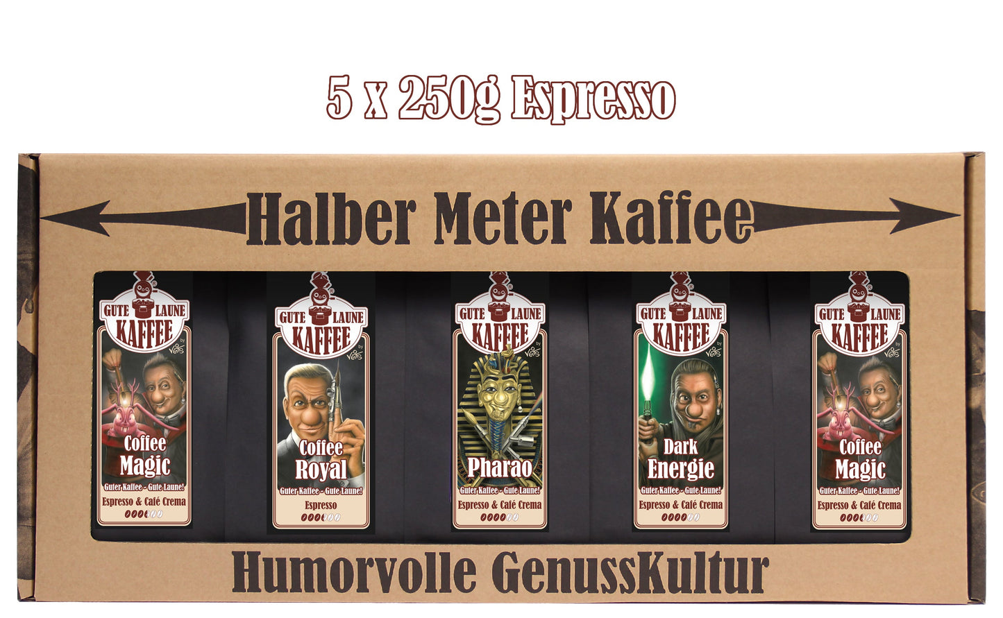 Halber Meter Kaffee 5x250g bester Espresso