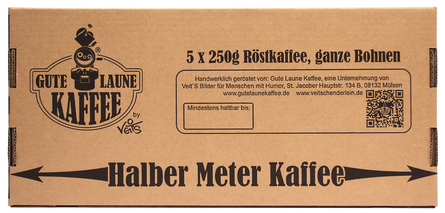 Halber Meter Kaffee 5x250g Röstkaffee Edition Motivation & Durchhalten