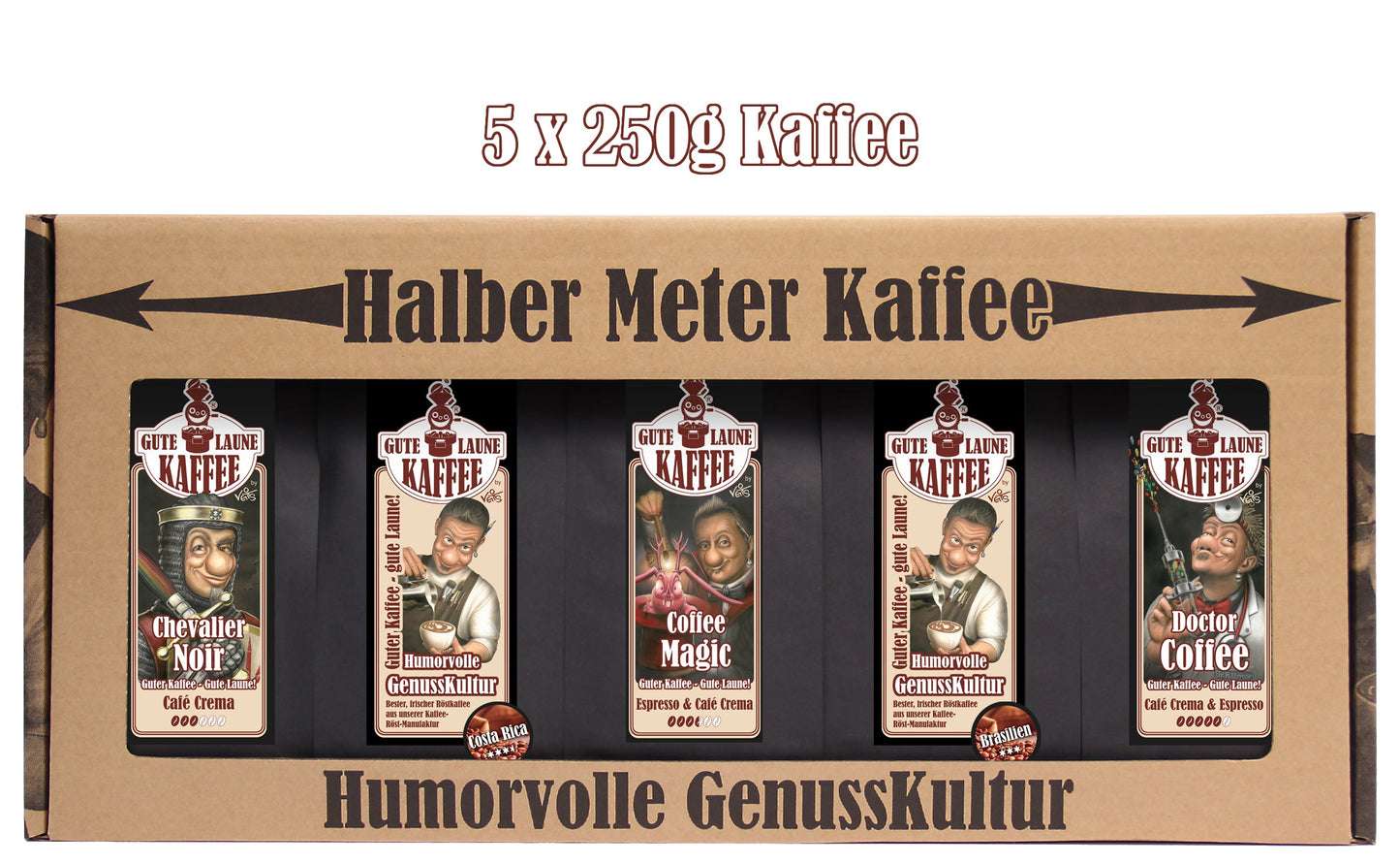 Halber Meter Kaffee 5x250g Röstkaffee