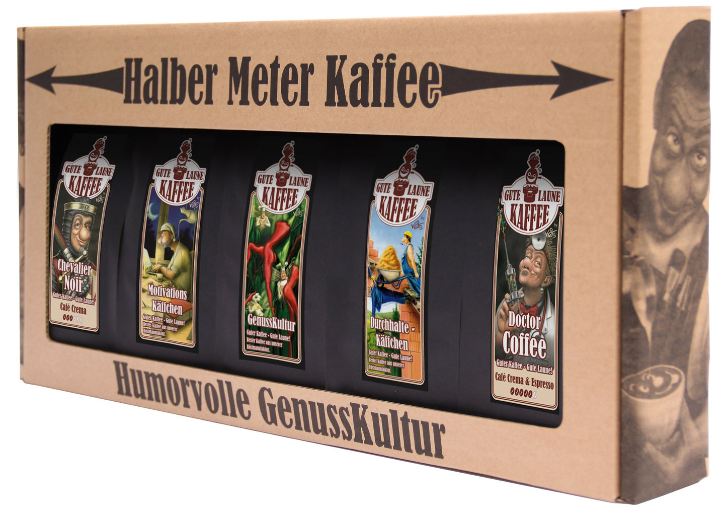 Halber Meter Kaffee 5x250g Röstkaffee Edition Motivation & Durchhalten
