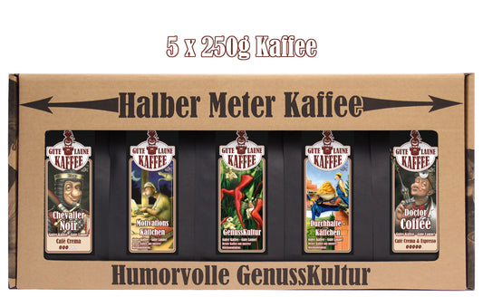 Halber Meter Kaffee 5x250g Röstkaffee Edition Motivation & Durchhalten