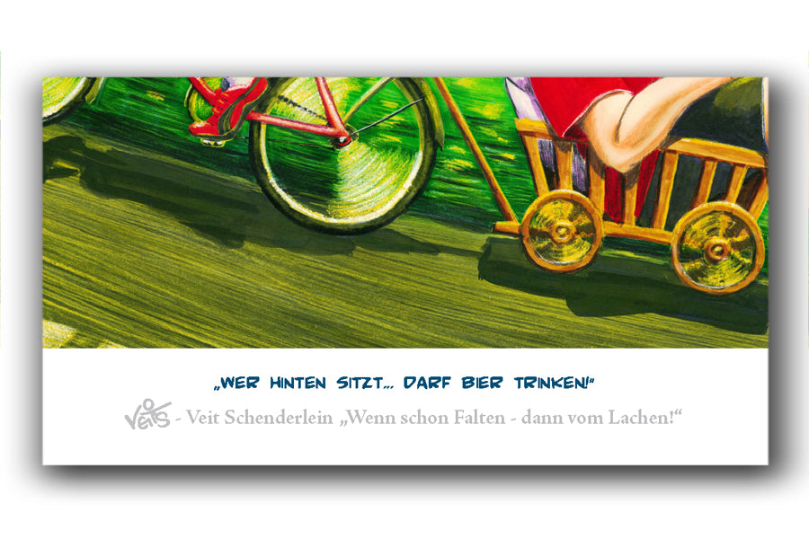 Bild Karikatur Cartoon Fahrrad, Bike, Ausflug Männer