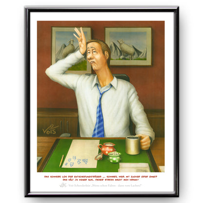 Bild Karikatur Cartoon Chef Büro Arbeit