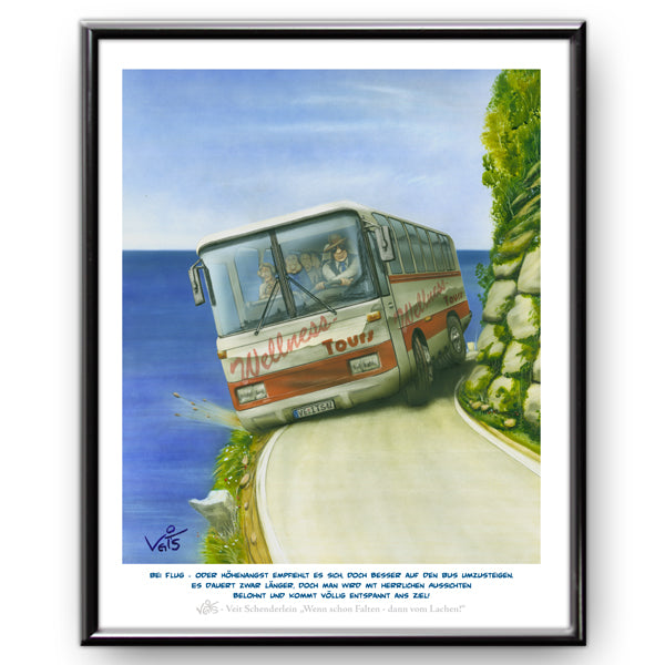 Bild Karikatur Cartoon Bus Busfahrer Urlaub
