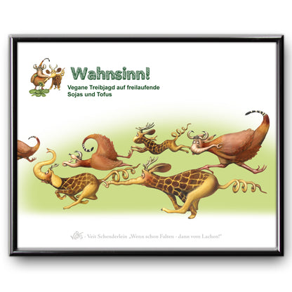 Bild Karikatur Cartoon, vegane Treibjagd