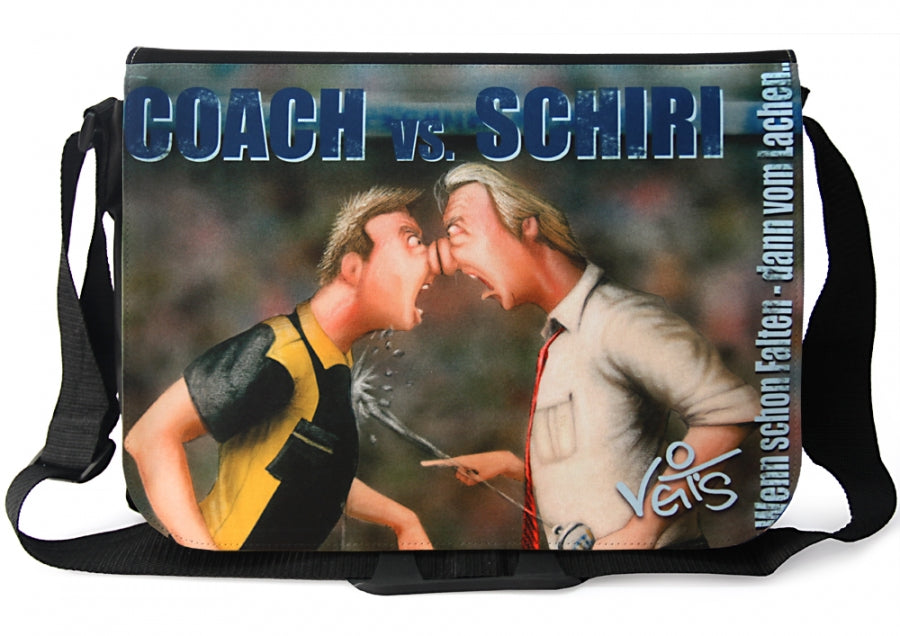 Veit`S Gute Laune Tasche, Schultertasche, Laptoptasche mit Motiv "Coach vs. Schiri"