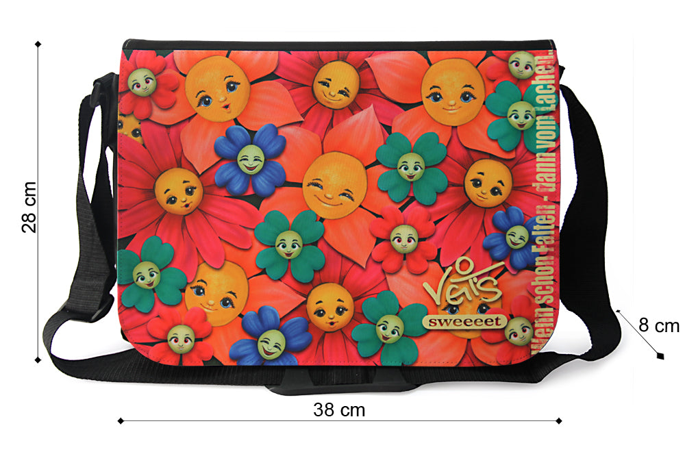 Tasche Laptoptasche Schultertasche mit Motiv "Blumen 01", Veit`S Gute Laune Taschen