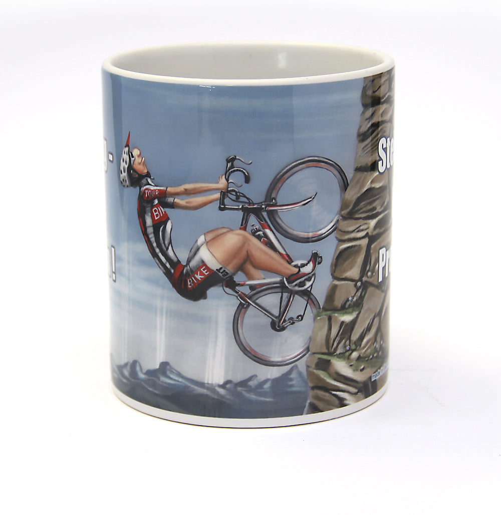 Tassen, Kaffeebecher, Kaffeetassen, Veit`S Gute Laune Tassen "Fahrradfahrer am Berg"