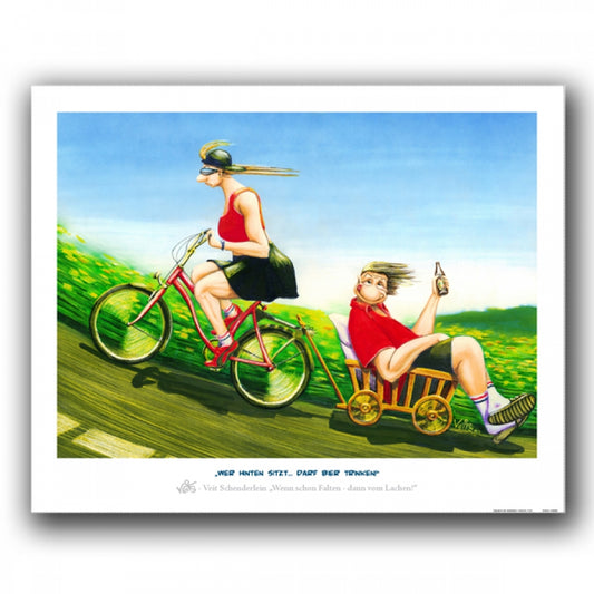 Bild Karikatur Cartoon Fahrrad, Bike, Ausflug Männer