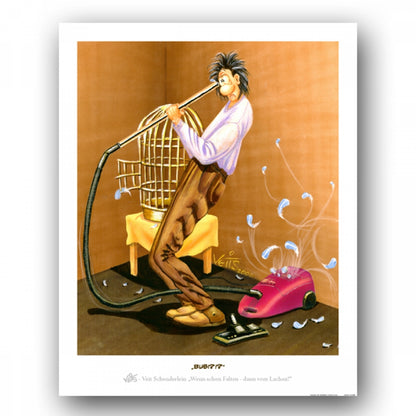 Bild Karikatur Cartoon Vogel, Tiere, Hausarbeit, Männer, Wellensittich