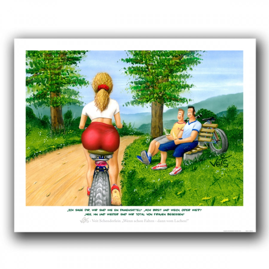 Bild Karikatur Cartoon Radfahrer, Bike, Männer