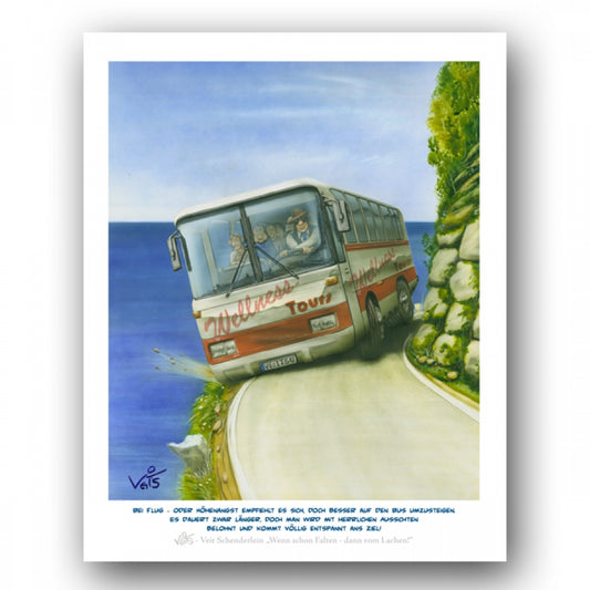 Bild Karikatur Cartoon Bus Busfahrer Urlaub