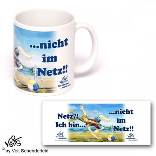 Tassen, Kaffeebecher, Kaffeetassen, Veit`S Gute Laune Tassen, Volleyball Netz