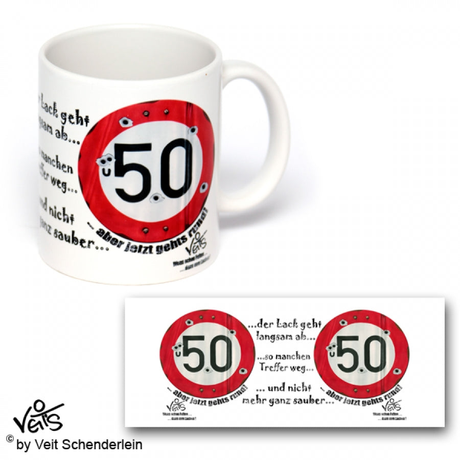 Tassen, Kaffeebecher, Kaffeetassen, Veit`S Gute Laune Tassen, 50.Geburtstag "Ü50"